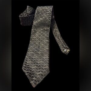 Calvin Klein Black Diamond Pattern Silk Tie